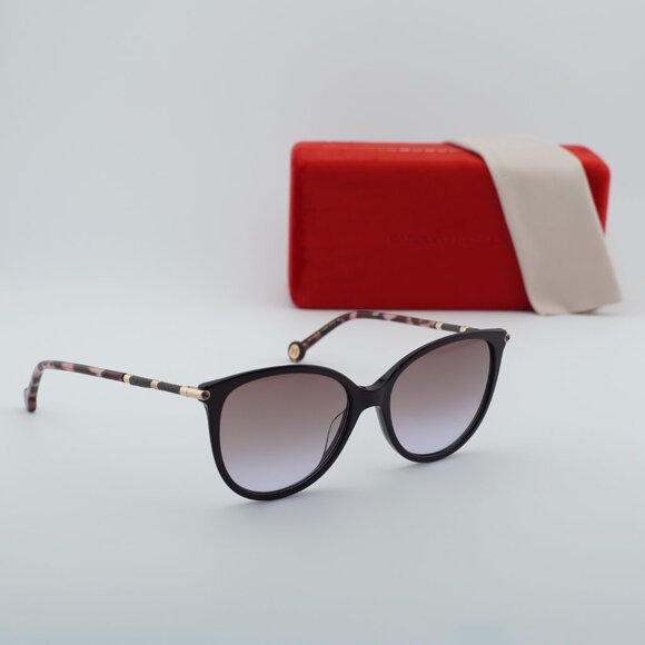 Carolina Herrera HER 0189/G/S T1W Cat Eye Sunglasses - Plum/Gold/Violet - Picture 9 of 11